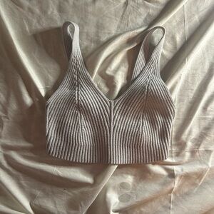 Gray Ribbed Women's Bralette